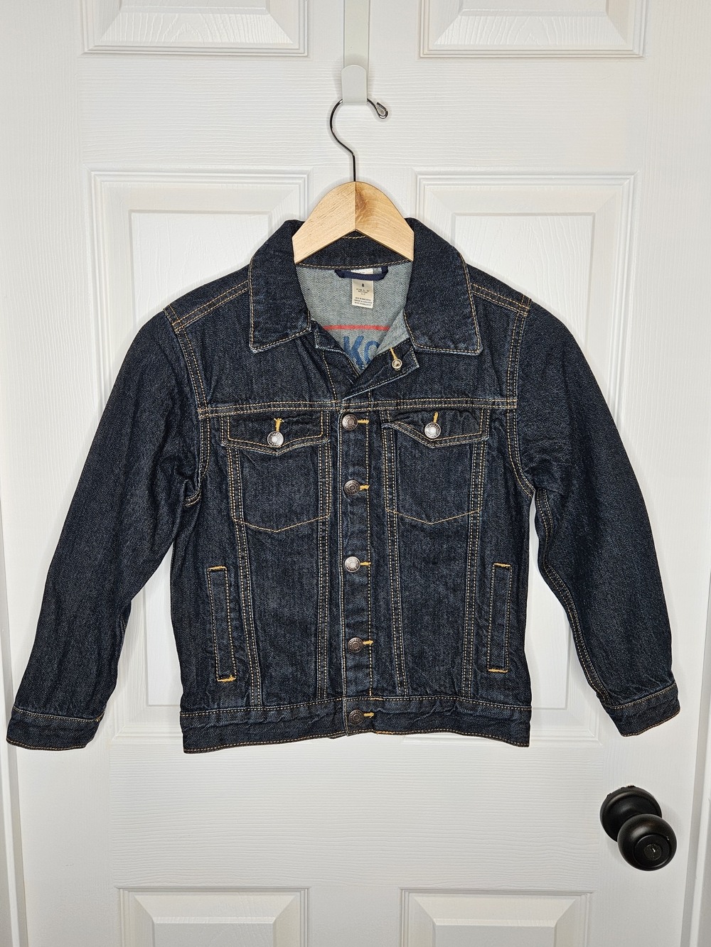 OshKosh B'gosh Girls Dark Blue Denim Jacket Classic Jean Jacket Size 8
